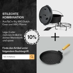 Guernsey Premium Dutch Oven 9.0 BBQ-Topf Gusseisen Standfüße Größe L / 9 Qt -Küchenbedarf Angebote 10038643 de 0007 usp