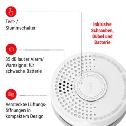Rauchmelder DOF39 Kunststoff Warnsignal: 85 DB 9V Batteriebetrieben -Küchenbedarf Angebote 10038800 de 0002 logo