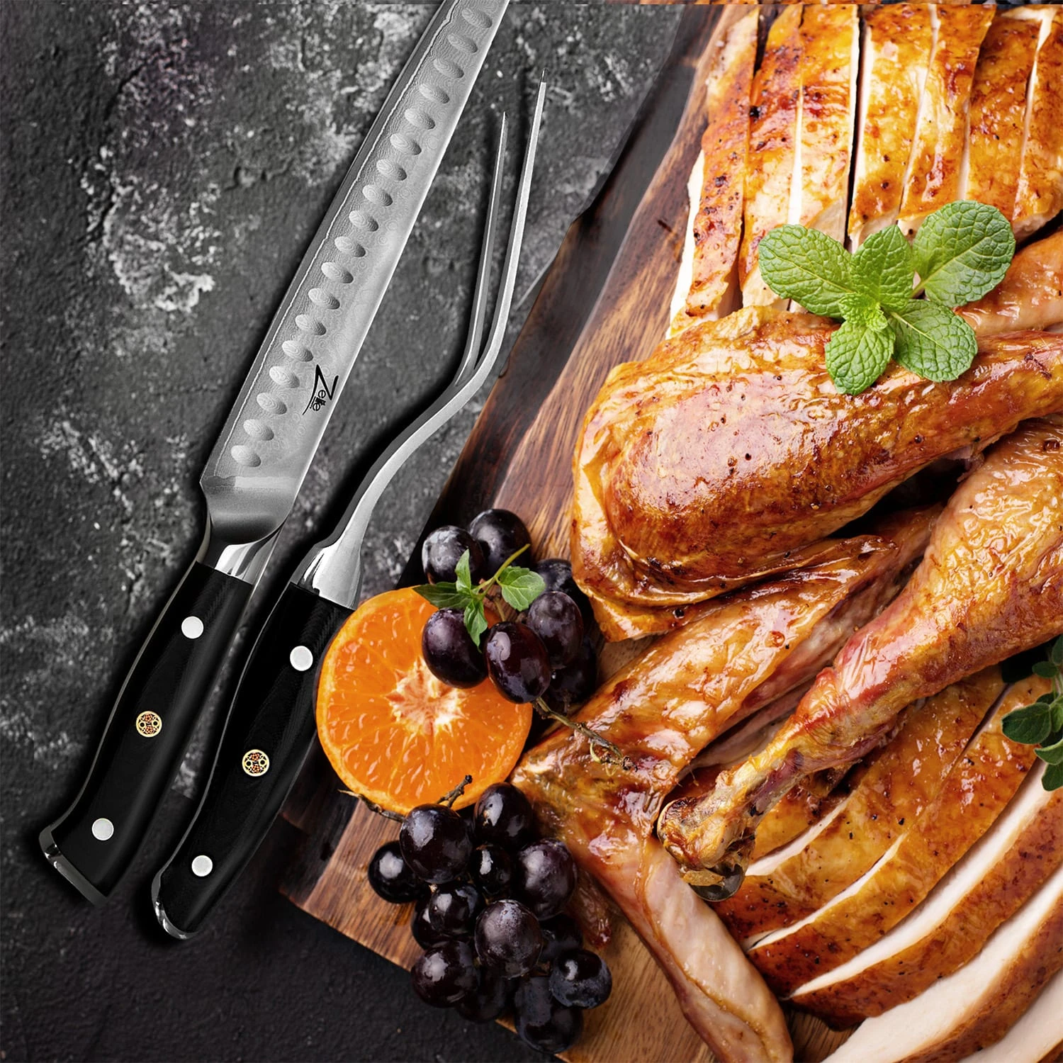 Alpha-Royal Japanese Serie 10" Tranchierbesteck Damaszener-Stahl 5 Alpha-Royal Japanese Serie 10" Tranchierbesteck Damaszener-Stahl – Bild 3