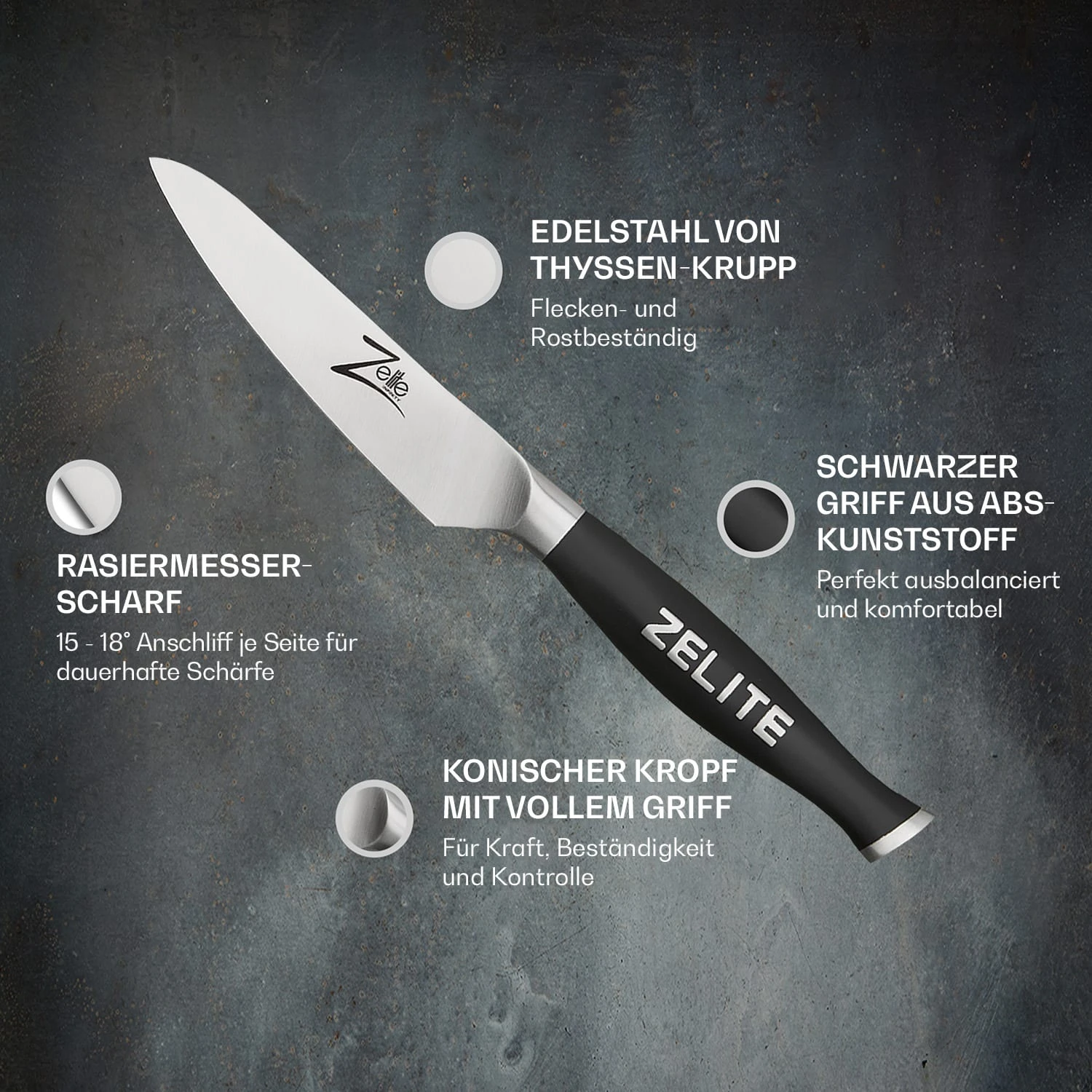 Comfort Pro Serie 4" Schälmesser 56 HRC Edelstahl 4 Comfort Pro Serie 4" Schälmesser 56 HRC Edelstahl – Bild 2