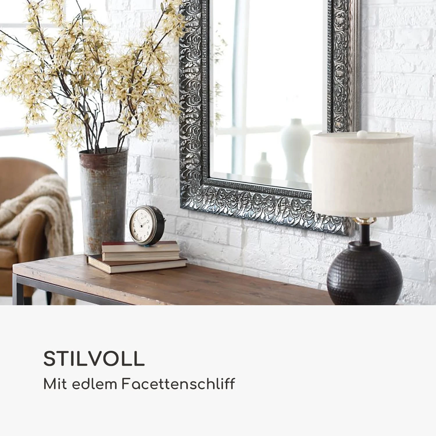 Manresa Wandspiegel Holzrahmen Rechteckig 90 X 60 Cm Vintage 5 Manresa Wandspiegel Holzrahmen Rechteckig 90 X 60 Cm Vintage – Bild 3