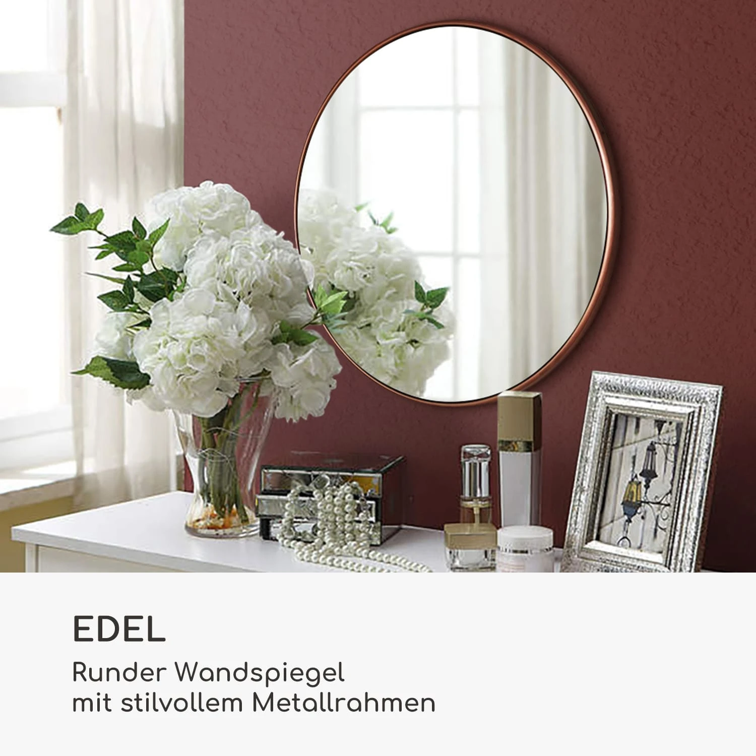 Fournier Wandspiegel Metallrahmen Rund Ø 40 Cm 4 Fournier Wandspiegel Metallrahmen Rund Ø 40 Cm – Bild 2