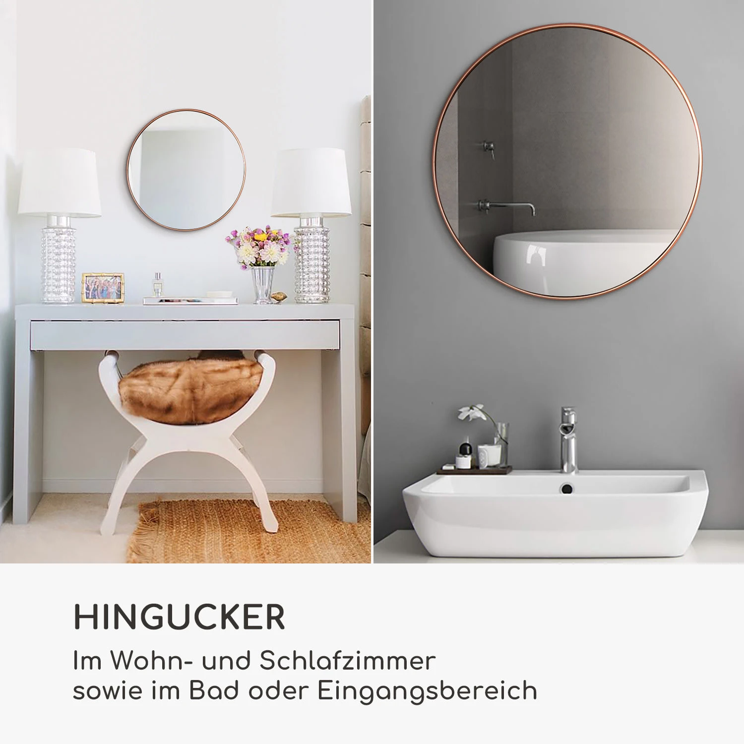 Fournier Wandspiegel Metallrahmen Rund Ø 40 Cm 5 Fournier Wandspiegel Metallrahmen Rund Ø 40 Cm – Bild 3