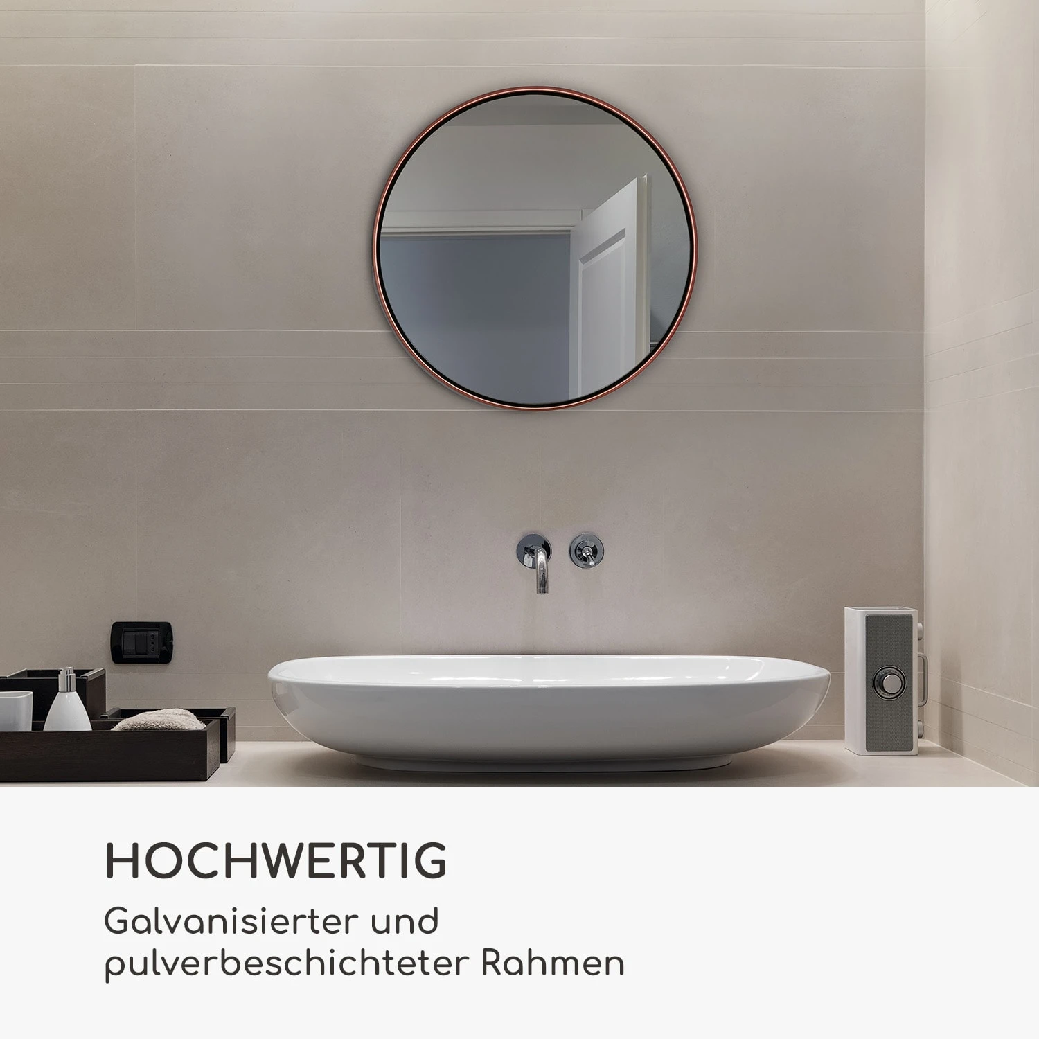 Fournier Wandspiegel Metallrahmen Rund Ø 40 Cm 6 Fournier Wandspiegel Metallrahmen Rund Ø 40 Cm – Bild 4