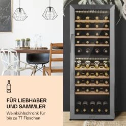 Klarstein Vinamour 77 Duo Weinkühlschrank 191 Liter 5 - 20 °C 2 Kühlzonen -Küchenbedarf Angebote 10039771 de 0002 logo