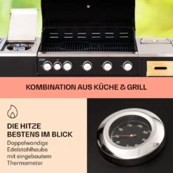 Jersey Outdoor Kitchen Gasgrill Spüle 20,7 KW 5+1 Brenner Mobil -Küchenbedarf Angebote 10039854 de 0003 usp