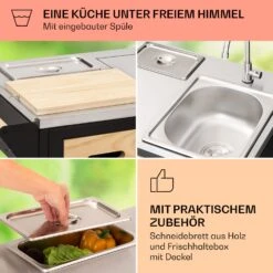 Jersey Outdoor Kitchen Gasgrill Spüle 20,7 KW 5+1 Brenner Mobil -Küchenbedarf Angebote 10039854 de 0004 usp