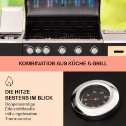 Jersey Outdoor Kitchen Gasgrill 20,7 KW 5+1 Brenner Mobil Regenschutz -Küchenbedarf Angebote 10039855 de 0003 usp