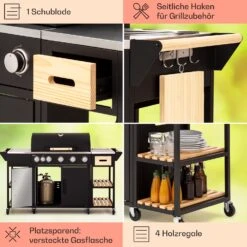 Jersey Outdoor Kitchen Gasgrill 20,7 KW 5+1 Brenner Mobil Regenschutz -Küchenbedarf Angebote 10039855 de 0005 usp