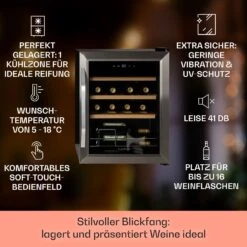 Vinamour 16 Uno Weinkühlschrank 16Fl./42l 5-18°C 41dB Glas -Küchenbedarf Angebote 10039897 de 0002 usp