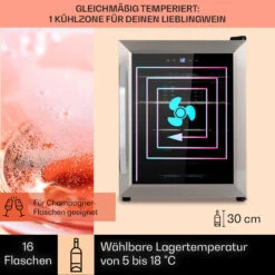 Vinamour 16 Uno Weinkühlschrank 16Fl./42l 5-18°C 41dB Glas -Küchenbedarf Angebote 10039897 de 0003 usp