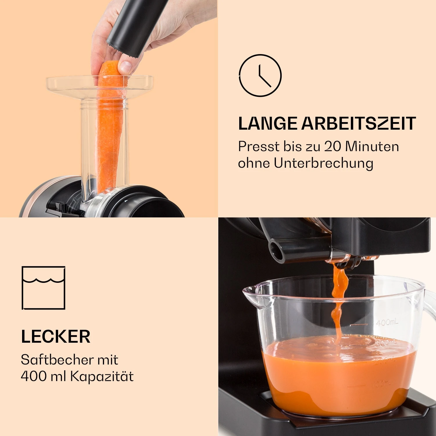 Bella Elegance Saftpresse 200 W 400 Ml BPA-frei 6 Bella Elegance Saftpresse 200 W 400 Ml BPA-frei – Bild 4