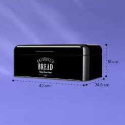 Delaware Brotkasten Metall 42 X 16 X 24,5 Cm Klappdeckel Lüftungslöcher -Küchenbedarf Angebote 10039909 yy 0006 dimensions