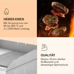 Grillmeile 4400 Elektrogrill Plancha 2x2200W Grillplatte Edelstahl -Küchenbedarf Angebote 10039915 de 0005 logo