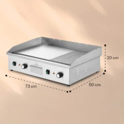 Grillmeile 4400 Elektrogrill Plancha 2x2200W Grillplatte Edelstahl -Küchenbedarf Angebote 10039915 yy 0008 dimensions