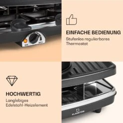 Entrecote 2-in-1 Raclette-Grill & Fondue Naturstein 1100W 8 Personen -Küchenbedarf Angebote 10039922 de 0004 logo