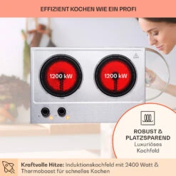 Ramsey Doppel-Kochfeld 2400W 11 Leistungsstufen Glaskeramik -Küchenbedarf Angebote 10040070 de 0003 usp
