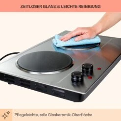 Ramsey Doppel-Kochfeld 2400W 11 Leistungsstufen Glaskeramik -Küchenbedarf Angebote 10040070 de 0008 usp