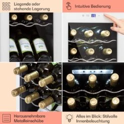 Shiraz 15 Slim Uno Weinkühlschrank 44l Touch-Bedienfeld 5-18°C -Küchenbedarf Angebote 10040214 de 0005 usp