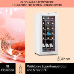 Shiraz 18 Slim Uno Weinkühlschrank 50l 18Fl Touch-Bedienfeld 5-18°C -Küchenbedarf Angebote 10040215 de 0003 usp
