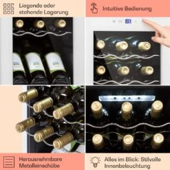 Shiraz 18 Slim Uno Weinkühlschrank 50l 18Fl Touch-Bedienfeld 5-18°C -Küchenbedarf Angebote 10040215 de 0005 usp