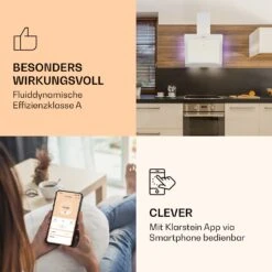 Aurora 60 Smart Dunstabzugshaube 550 M³/h 60cm Kopffrei Ambiente-Licht EEC A++ -Küchenbedarf Angebote 10040235 de 0003 logo