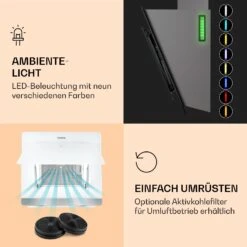 Aurora 60 Smart Dunstabzugshaube 550 M³/h 60cm Kopffrei Ambiente-Licht EEC A++ -Küchenbedarf Angebote 10040235 de 0005 logo