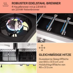 Kingsville 4.1 Kombigrill Gas + Kohle 13,7 KW 4+1 Brenner -Küchenbedarf Angebote 10040271 de 0005 usp