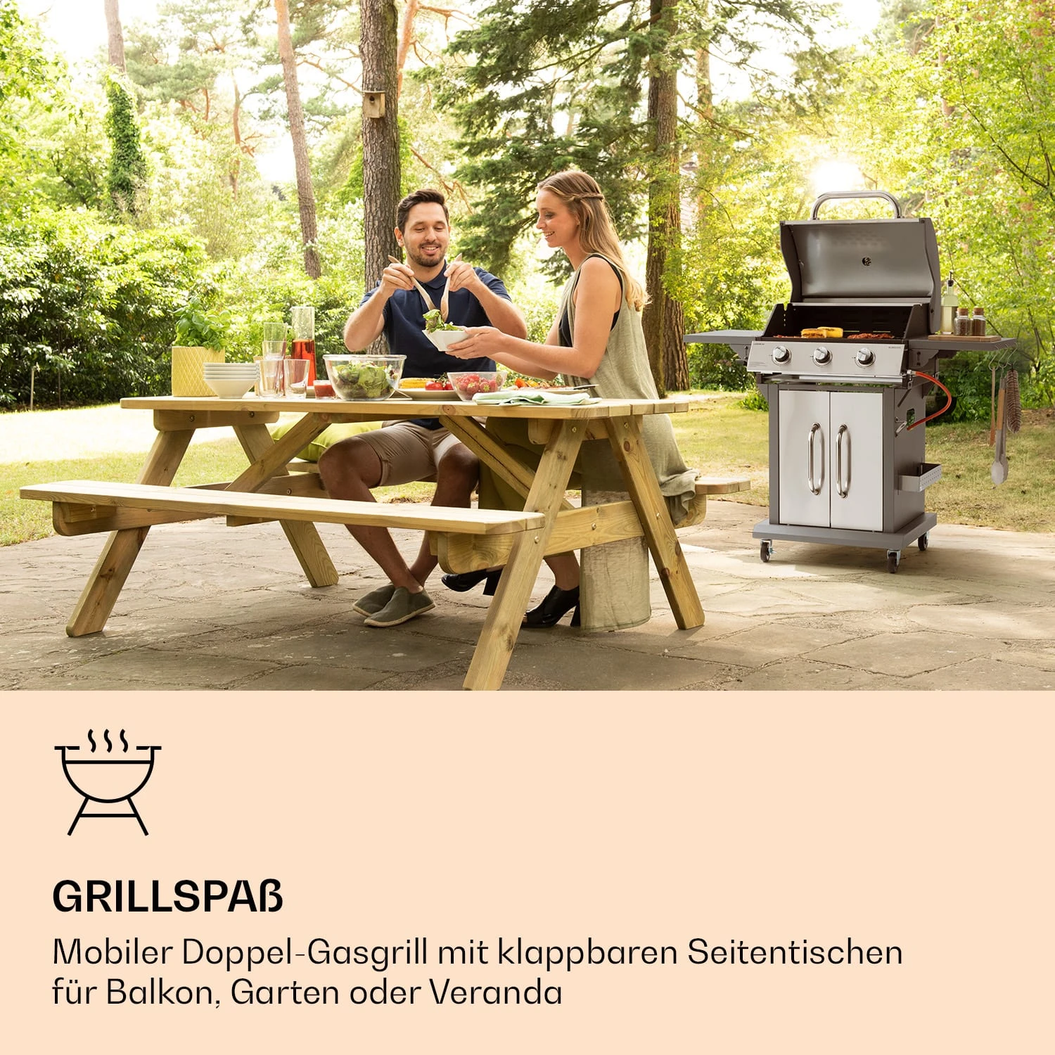 Lucifer 3 Gasgrill 3 X 3,6 KW Brenner 60x45cm Grill Edelstahl Mobil 4 Lucifer 3 Gasgrill 3 X 3,6 KW Brenner 60x45cm Grill Edelstahl Mobil – Bild 2