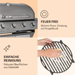Lucifer 4 Gasgrill 4 X 3,6 KW Brenner 69x45cm Grill Edelstahl Mobil -Küchenbedarf Angebote 10040281 de 0007 logo