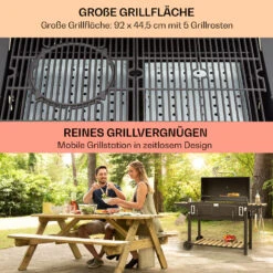 Aberdeen Double Holzkohlegrill Smoker Thermometer 2 Seitentische Mobil -Küchenbedarf Angebote 10040293 de 0004 usp