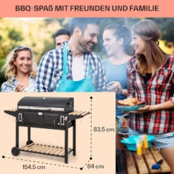 Aberdeen Double Holzkohlegrill Smoker Thermometer 2 Seitentische Mobil -Küchenbedarf Angebote 10040293 de 0007 usp