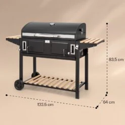 Aberdeen Double Holzkohlegrill Smoker Thermometer 2 Seitentische Mobil -Küchenbedarf Angebote 10040293 yy 0011 dimensions