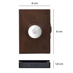 ZNAP Airtag Wallet 12 Karten Münzfach 9x1,8x6 Cm (BxHxT) RFID-Schutz -Küchenbedarf Angebote 10040315 yy 0009 dimensions