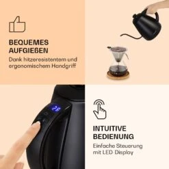 Garcon Wasserkocher 1L 2000W Warmhaltefunktion Schwanenhals Edelstahl -Küchenbedarf Angebote 10040347 de 0005 logo