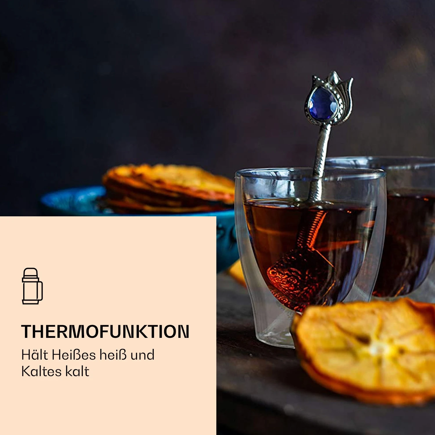 DUOS Doppelwandiges Glas 200 Ml Thermofunktion Inkl. Edelstahl-Löffel 6 DUOS Doppelwandiges Glas 200 Ml Thermofunktion Inkl. Edelstahl-Löffel – Bild 4