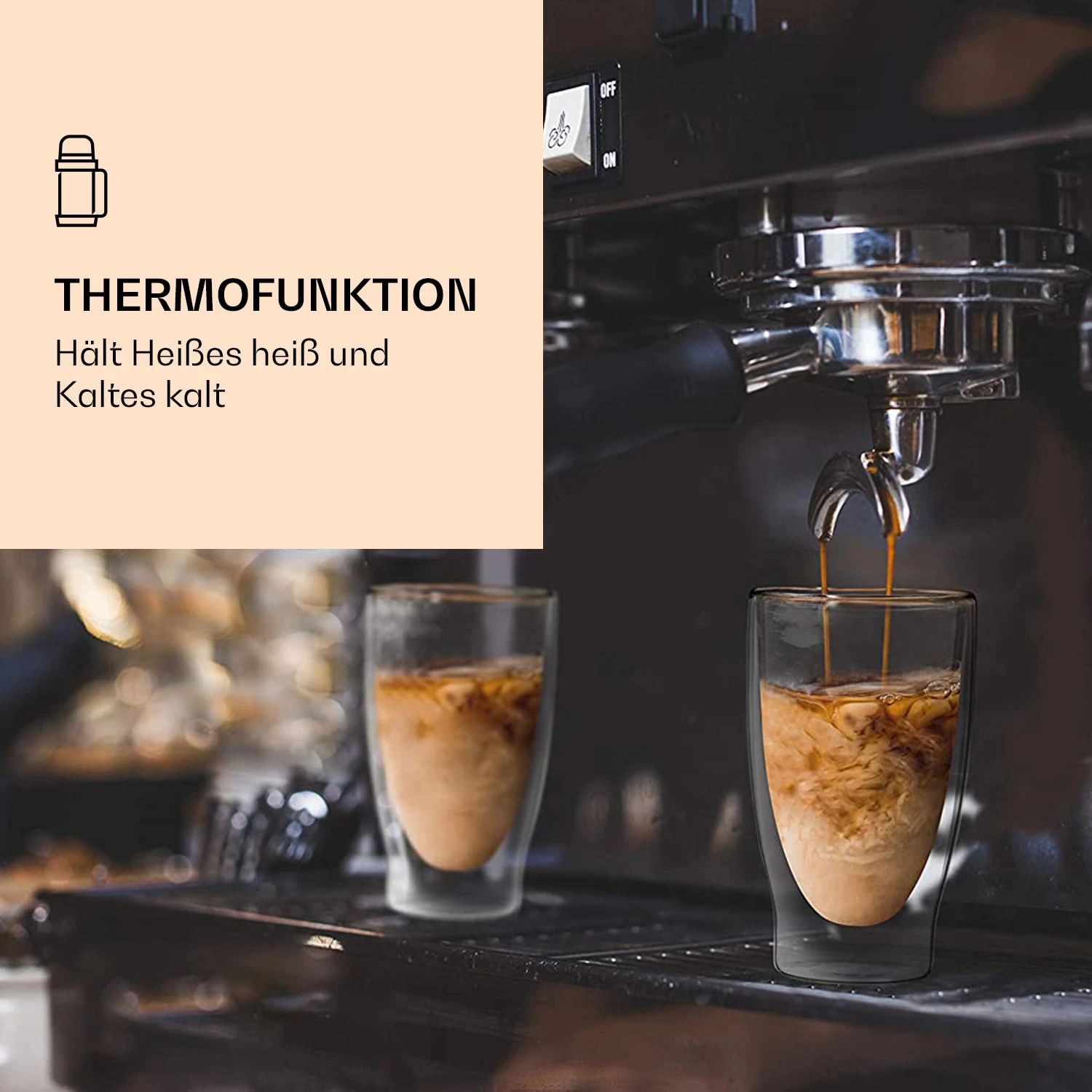 DUOS Doppelwandiges Glas 400 Ml Thermofunktion Inkl. Edelstahl-Löffel 6 DUOS Doppelwandiges Glas 400 Ml Thermofunktion Inkl. Edelstahl-Löffel – Bild 4