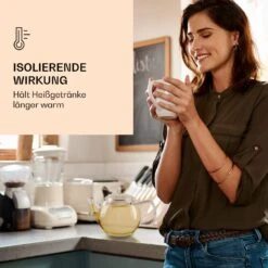 Glaskanne 1300 Ml Borosilikatglas Mit Deckel, Teesieb Und Teeblumen -Küchenbedarf Angebote 10040419 de 0004 logo