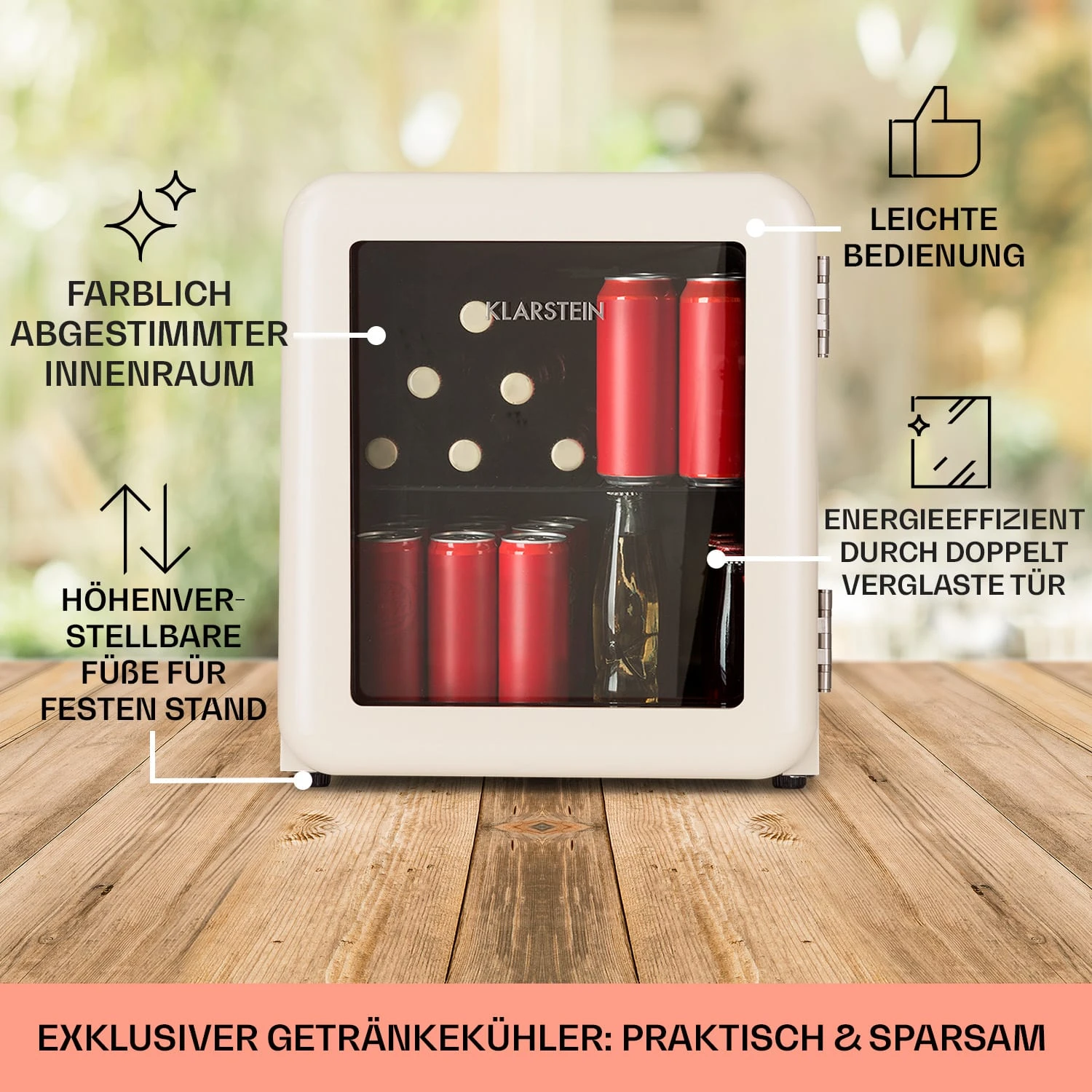 PopLife 48 Getränkekühler Kühlschrank 0-10 °C Retro-Design 7 PopLife 48 Getränkekühler Kühlschrank 0-10 °C Retro-Design – Bild 5