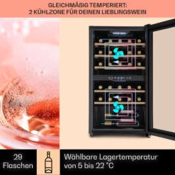 Barossa 29 Duo Weinkühlschrank 29 Fl 80 Ltr 2 Zonen Drucktasten -Küchenbedarf Angebote 10041124 de 0003 usp