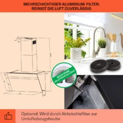 Ava 90 Dunstabzugshaube 90cm Wandhaube WiFi A++ 515m³/h Touch -Küchenbedarf Angebote 10041168 de 0005 usp