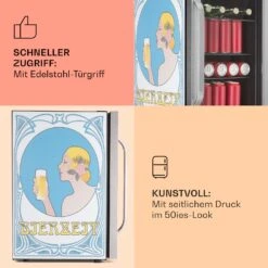 Beersafe 70 Bierzeit Edition Kühlschrank 70 Liter 3 Böden Panoramaglastür Edelstahl -Küchenbedarf Angebote 10041175 de 0004 usp