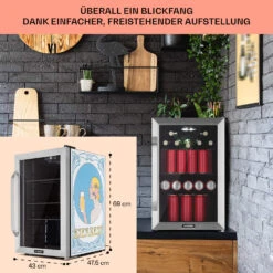 Beersafe 70 Bierzeit Edition Kühlschrank 70 Liter 3 Böden Panoramaglastür Edelstahl -Küchenbedarf Angebote 10041175 de 0007 usp