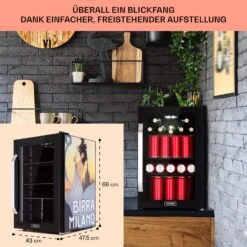 Beersafe 70 Birra Milano Edition Kühlschrank 70 Liter 3 Böden Panoramaglastür Edelstahl -Küchenbedarf Angebote 10041180 de 0007 usp