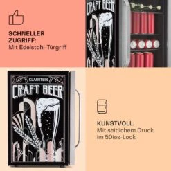 Beersafe 70 Craft Beer Edition Kühlschrank 70 Liter Glastür Edelstahl -Küchenbedarf Angebote 10041181 de 0004 usp