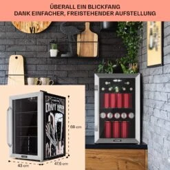 Beersafe 70 Craft Beer Edition Kühlschrank 70 Liter Glastür Edelstahl -Küchenbedarf Angebote 10041181 de 0007 usp