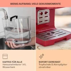 BellaVita Kaffeemaschine 3-in-1 1450 W 20 Bar Milchschäumer -Küchenbedarf Angebote 10041240 de 0006 usp