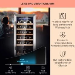 Vinovilla 29 Built-In Weinkühlschrank 81 L / 29 Fl. Glastür Edelstahl -Küchenbedarf Angebote 10041304 de 0004 logo