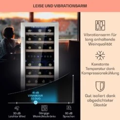 Vinamour 33 Duo Weinkühlschrank 2 Zonen 89 L / 33 Flaschen 5-18°C Touch -Küchenbedarf Angebote 10041311 de 0004 logo