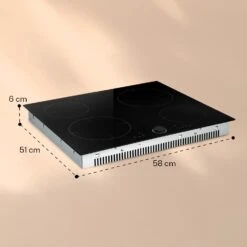 Magnichef 4 Einbaukochfeld Induktion 4 Zonen 7000W Glaskeramik -Küchenbedarf Angebote 10041380 yy 0009 dimensions